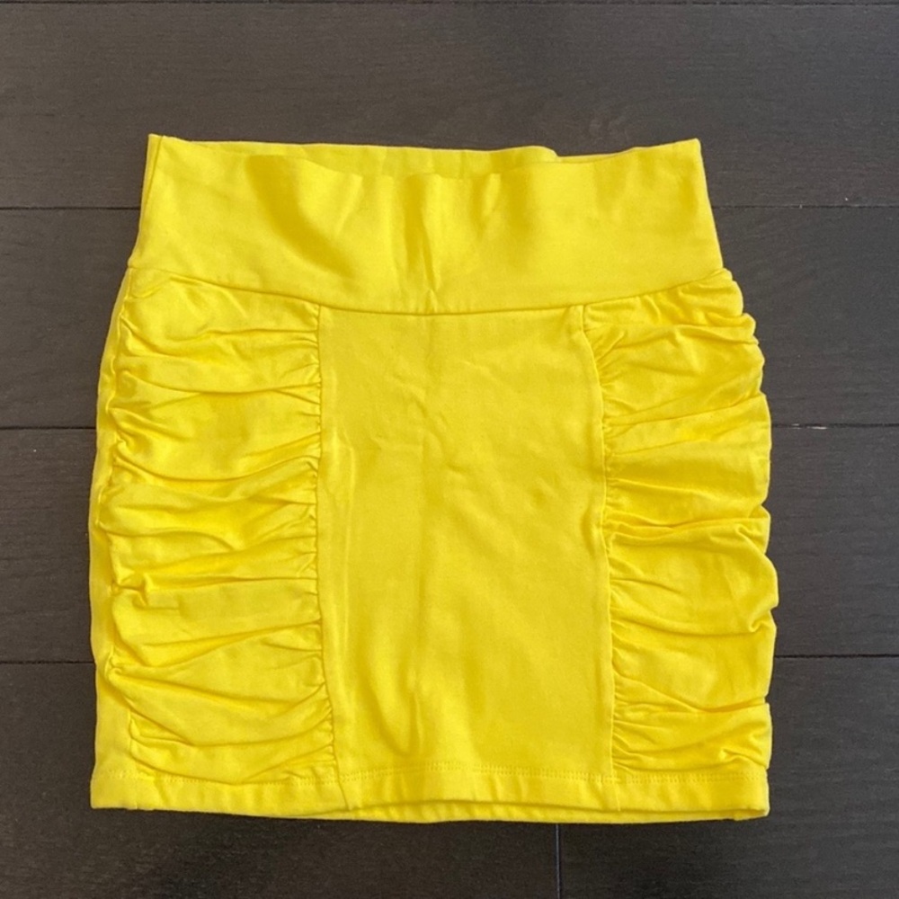 Yellow Ruched Women's Skirt